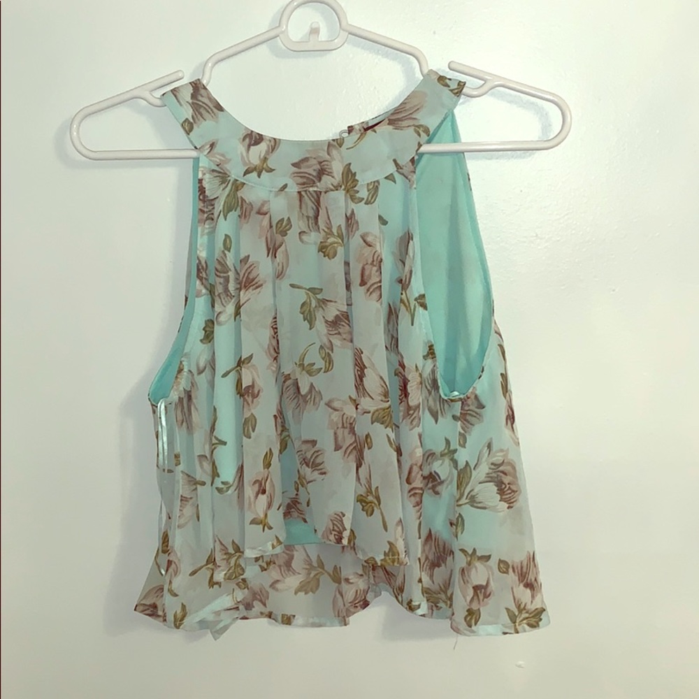 Baby Blue Scoop Neck Blouse